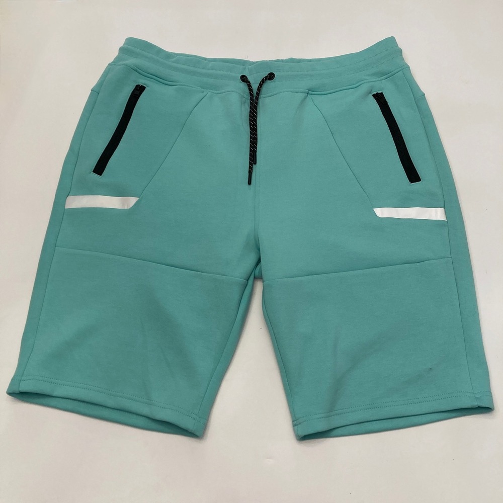 White Tag Power Fleece Men's 3X Shorts Mint Green Stretch Drawstring Zip Pockets